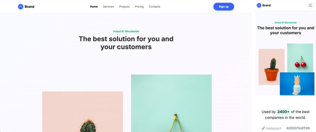 Design delle pagine full responsive